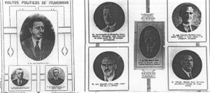 Autoridades políticas de Ituverava na década de 20, mais precisamente em 1928. (1) Cap. João Evangelista de Lima, (2) Major Vitor Venerando da Fonseca, (3) Cel. Joaquim Benedito do Amaral, (4) Cap. Joaquim de Cerqueira César, (5) Cap. João Antônio Macedo, (6) Cap. Euclides Barbosa Lima, (7) Cap. Joaquim Alves Leite e (8) Alfredo Moisés Auzi
