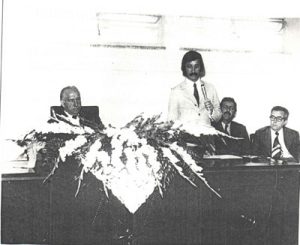Foto de 15 de agosto de 1967, da mesa que dirigiu os trabalhos na inauguração do prédio do Fórum de Ituverava. (1) Dr. Manoel Pedro Pimentel – Secretário da Justiça do Estado de São Paulo; (2) Dr. Arnaldo Populim, juiz de Direito da comarca de Ituverava; (3) Orlando Seixas Rego – prefeito Municipal e (4) Hélvio Nunes da Silva (“Zito”) - deputado estadual
