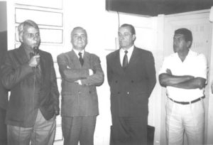 Em agosto de 1994, o prefeito Archibaldo Moreira Coimbra inaugurava o novo prédio do plantão policial em São Benedito da Cachoeirinha. (1) o Delegado Seccional de Ituverava, Alexandre Jorge Daur, (2) o prefeito Archibaldo Moreira Coimbra, (3) o delegado Seccional de Franca, Naur Aparecido Zerisse e (4) o vereador Benedito Soares da Silva Neto